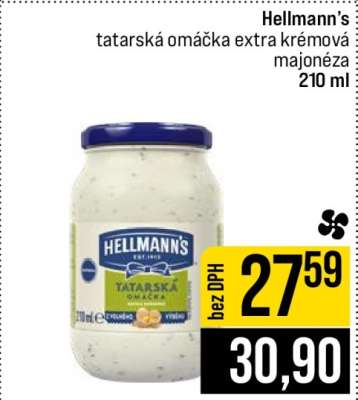 Hellmann’s tatarská omáčka extra krémová majonéza 210 ml