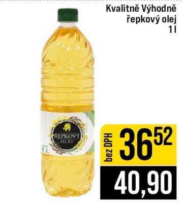 Kvalitně Výhodně řepkový olej
