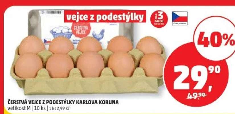 ČERSTVÁ VEJCE Z PODESTÝLKY KARLOVA KORUNA