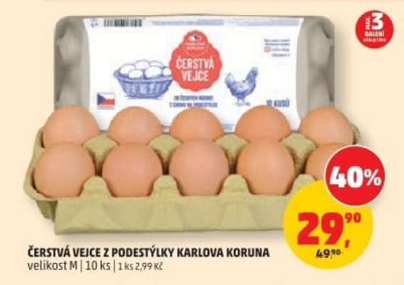 ČERSTVÁ VEJCE Z PODESTÝLKY KARLOVA KORUNA