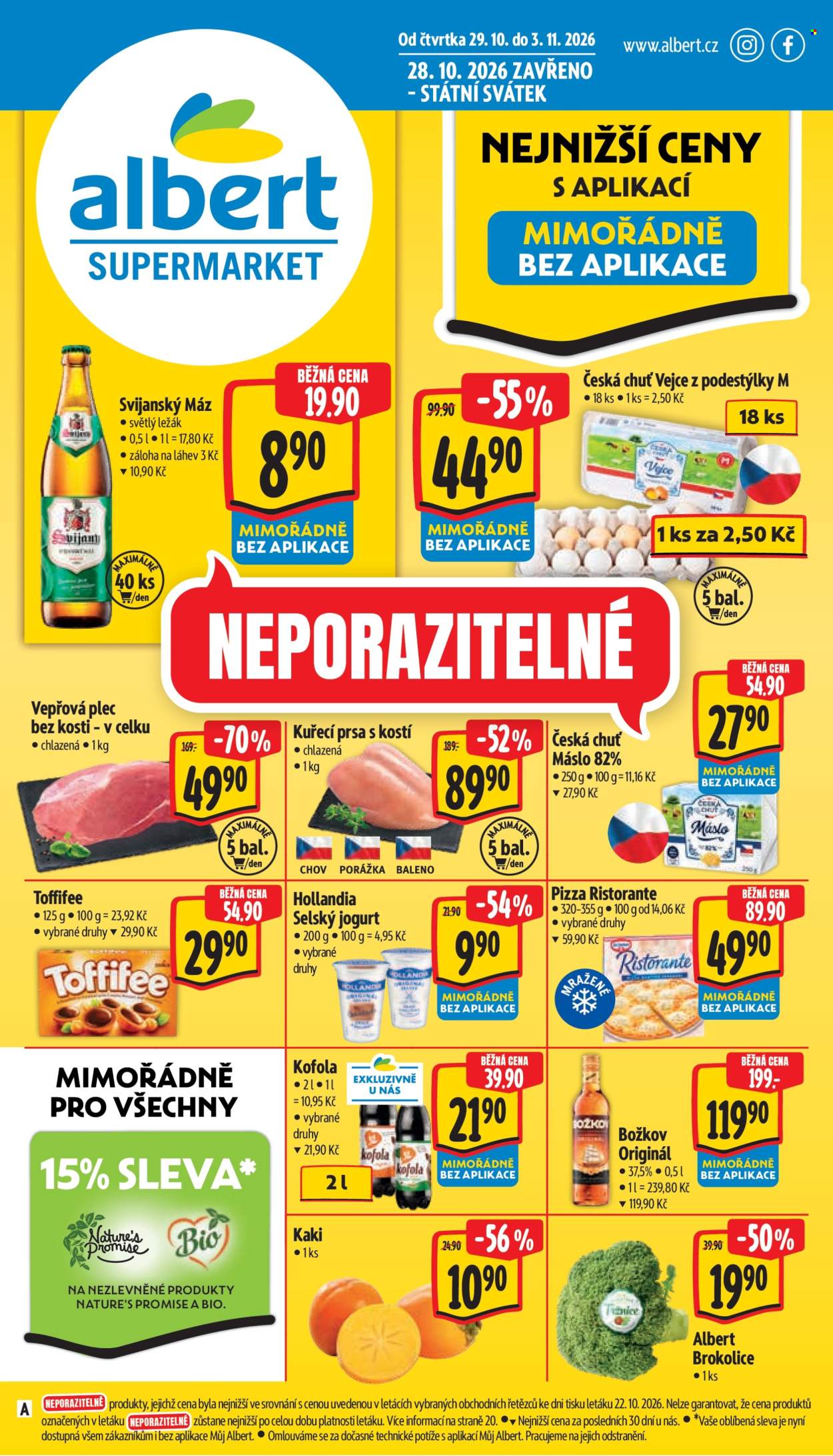 Leták Albert Supermarket - 29.10.2026 - 3.11.2026. Strana 1