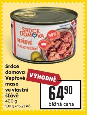 Srdce Domova Vepřové maso ve vlastní šťávě