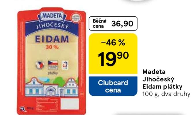 Madeta Jihočeský Eidam plátky