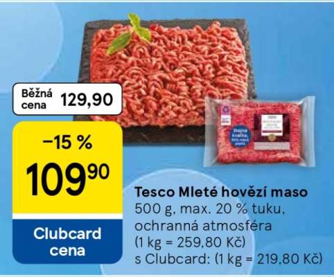 Tesco Mleté hovězí maso