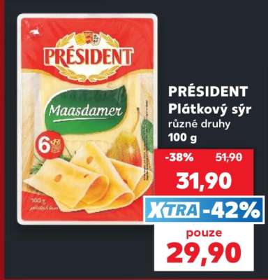 Président plátkový sýr