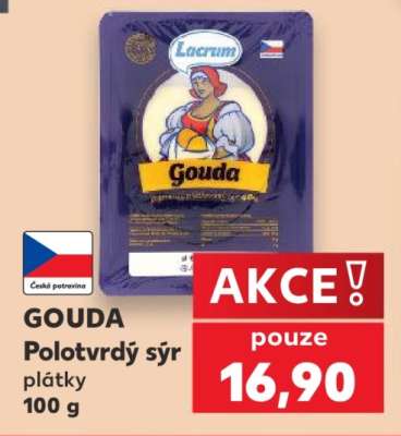 GOUDA Polotvrdý sýr plátky