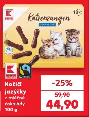 KOČIČÍ JAZÝČKY z mléčné čokolády