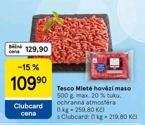 Tesco Mleté hovězí maso