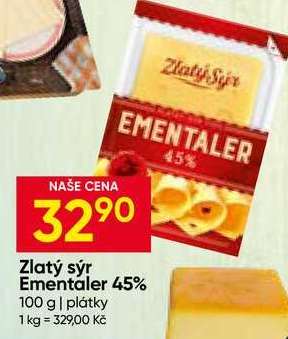 Zlatý sýr Ementaler 45 %