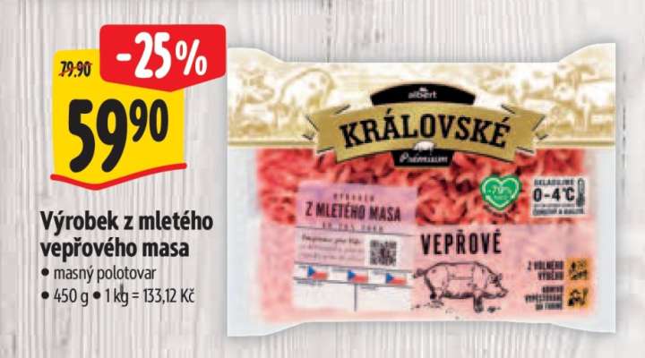 Výrobek z mletého vepřového masa