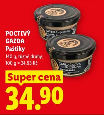 POCTIVÝ GAZDA Paštiky