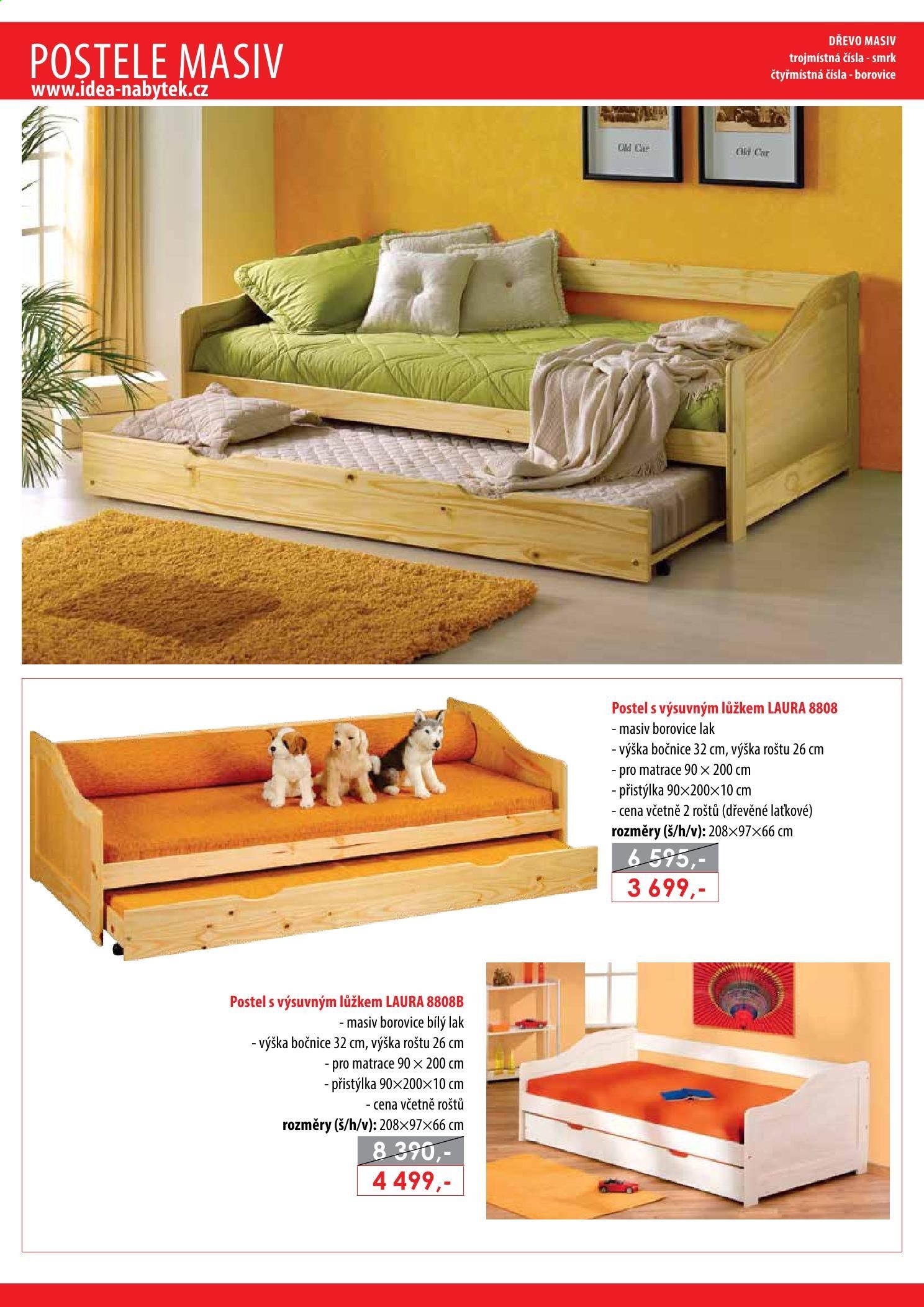 Leták IDEA nábytek - Produkty v akci - postel, přistýlka, matrace. Strana 4.