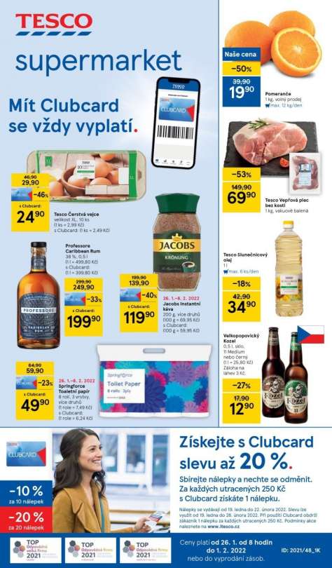 TESCO supermarket - Mít Clubcard se vyplatí