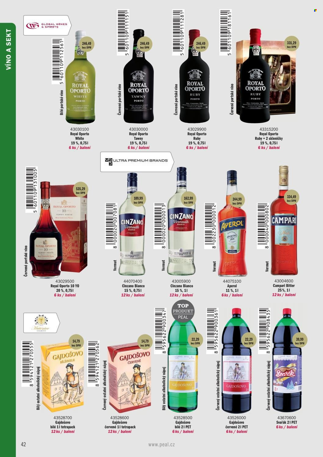 Leták PEAL - Produkty v akci - alkohol, sekt, víno, šumivé víno. Strana 1.
