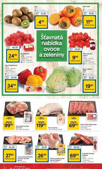 Leták TESCO supermarket - 30.11.2022 - 6.12.2022.