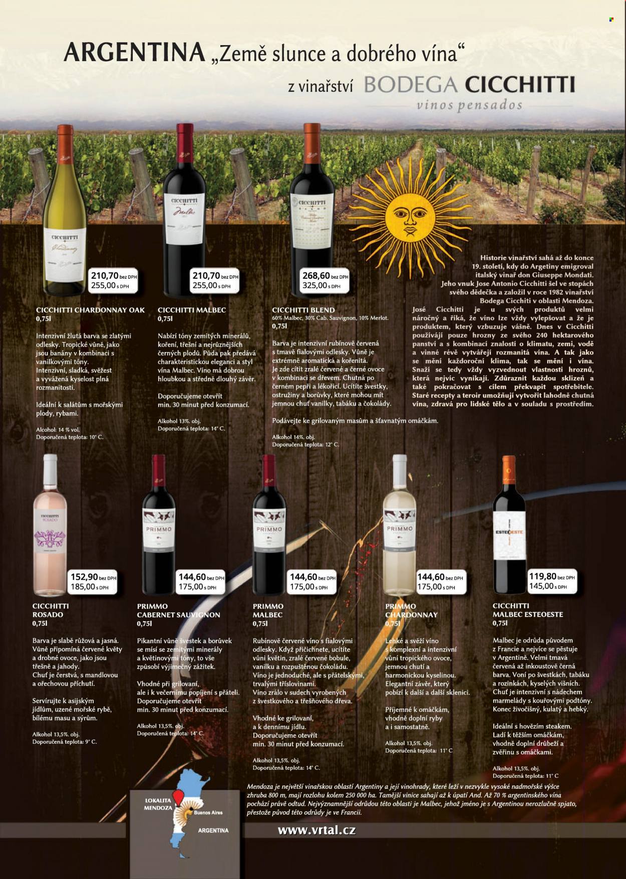 thumbnail - Leták Vrtal - Produkty v akci - alkohol, bílé víno, červené víno, Chardonnay, víno, Malbec. Strana 2.