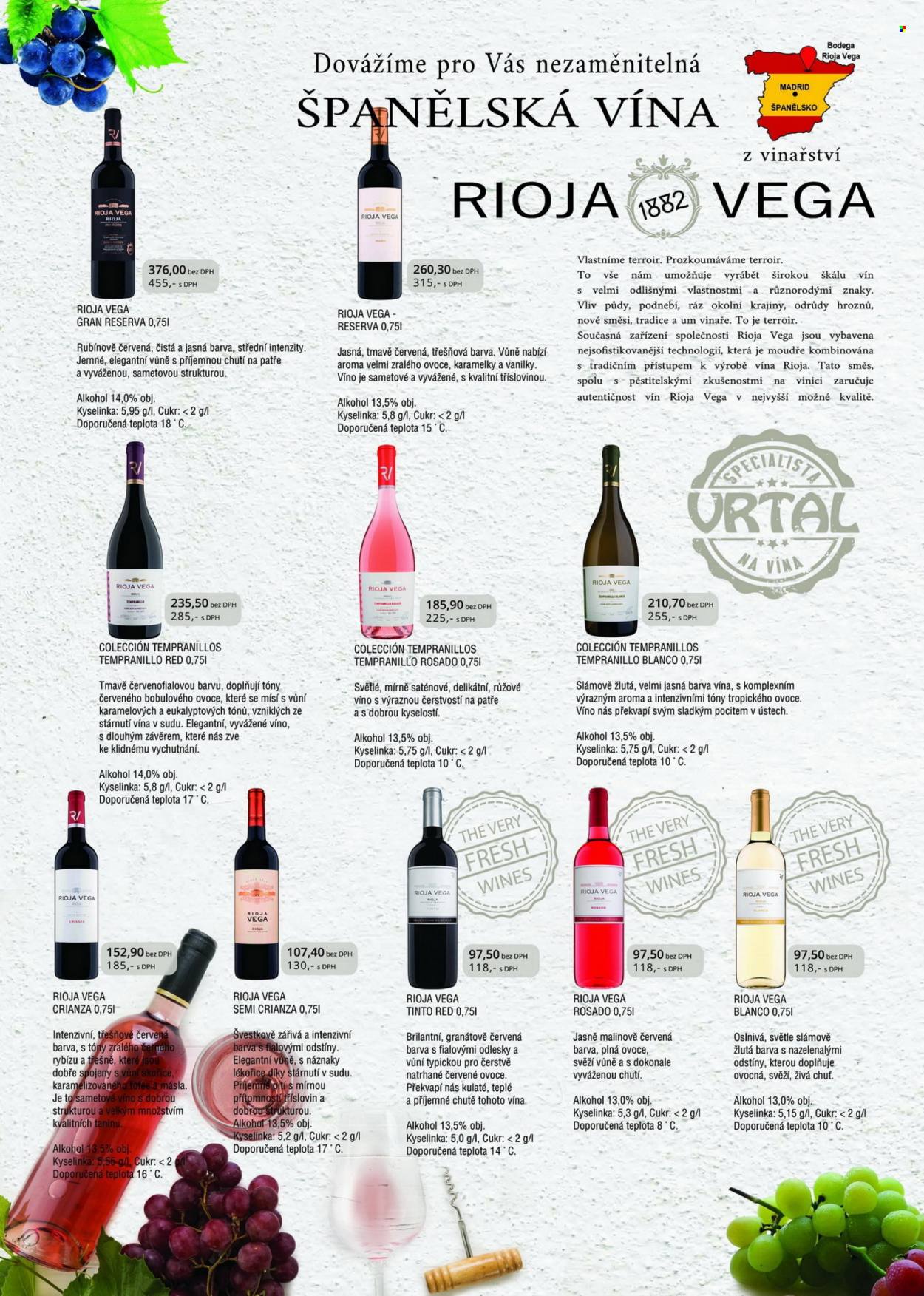 thumbnail - Leták Vrtal - Produkty v akci - třešně, karamely, alkohol, červené víno, růžové víno, víno, Tempranillo, Terroir. Strana 7.