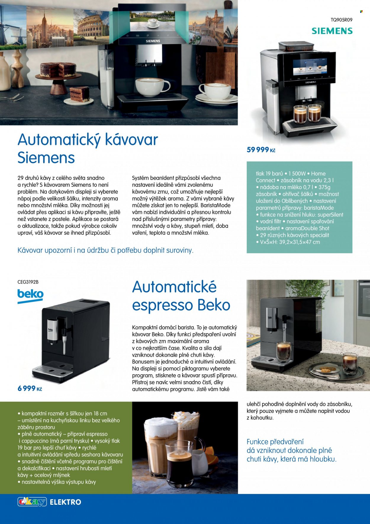 Leták OKAY - 6.12.2022 - 15.3.2023 - Produkty v akci - Siemens, Beko, Espresso, automatický kávovar, kávovar espresso, automatické espresso. Strana 2.