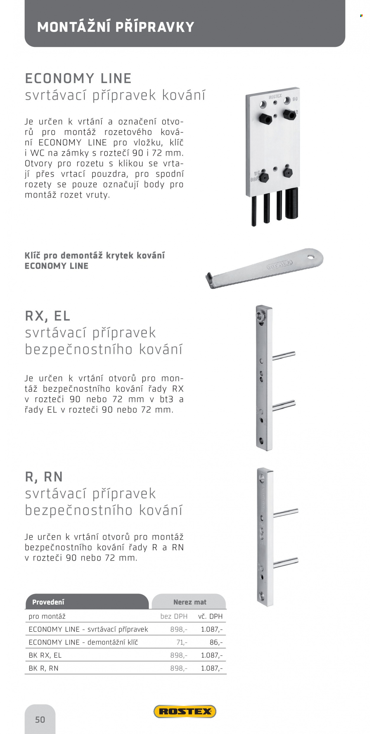 Leták Rostex. Strana 1