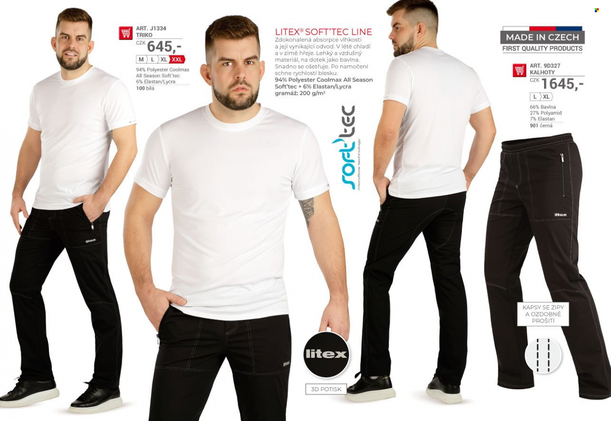 thumbnail - Leták Litex - Produkty v akci - kalhoty, tričko. Strana 109.