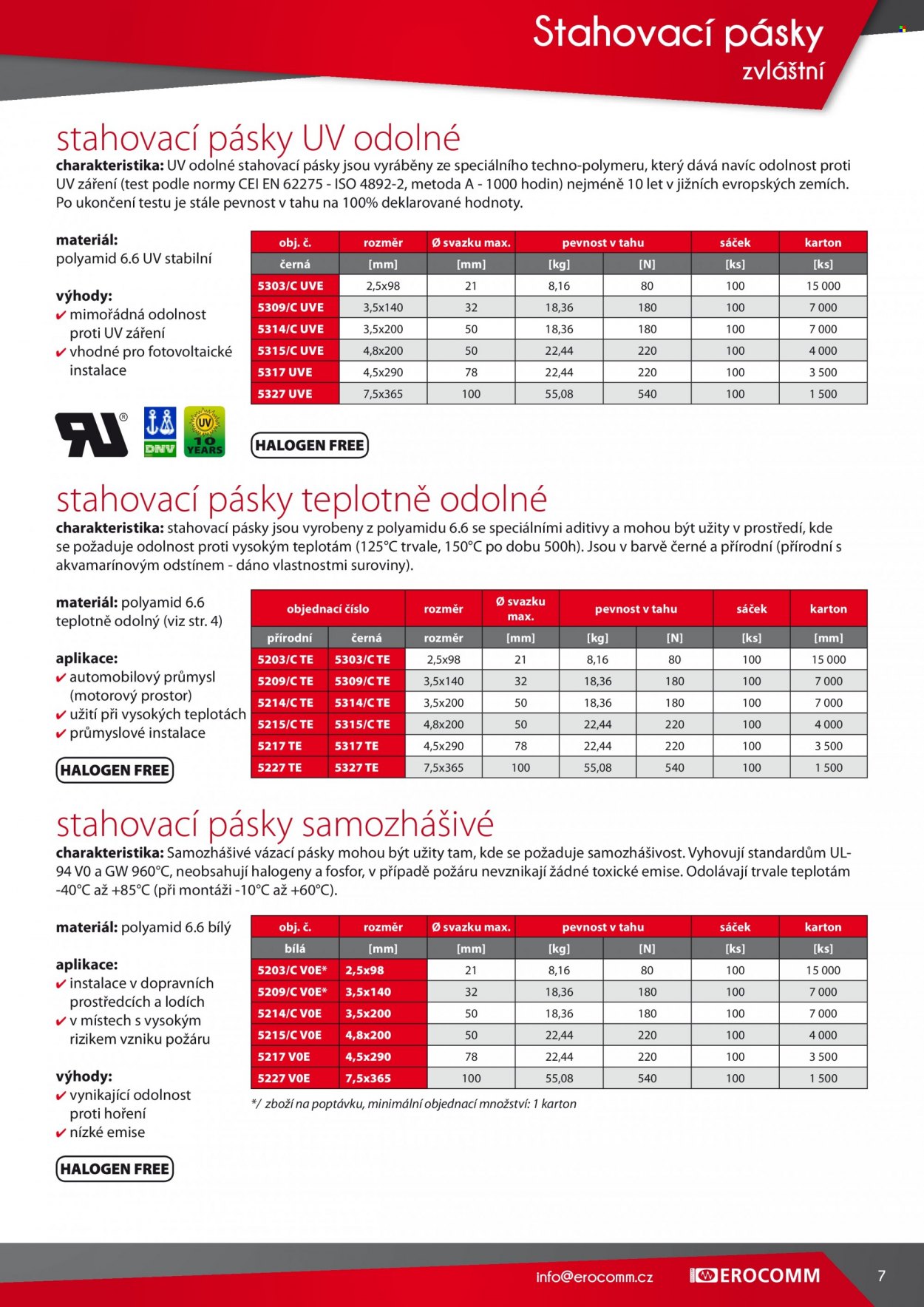 Leták Erocomm. Strana 1