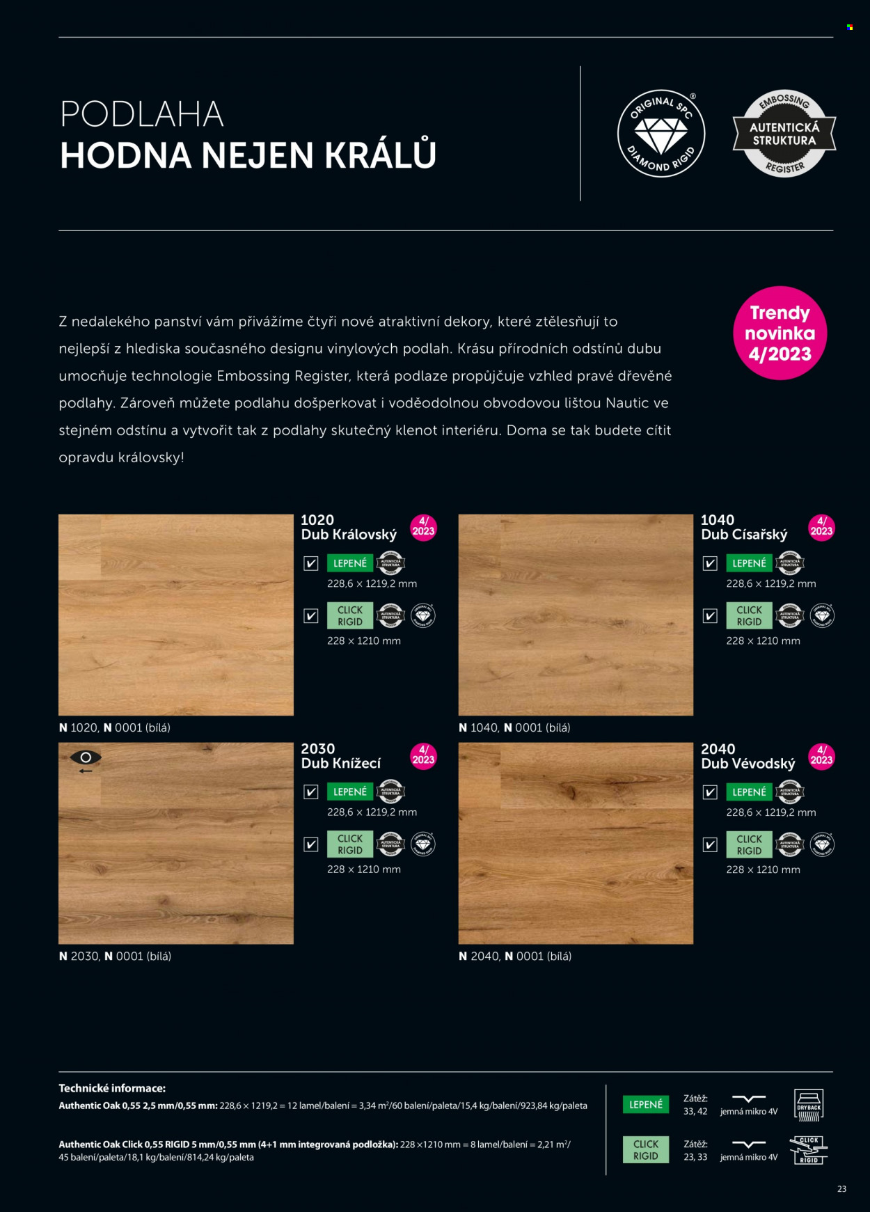 thumbnail - Leták Floor Forever - Produkty v akci - podlaha, dřevěná podlaha. Strana 23.