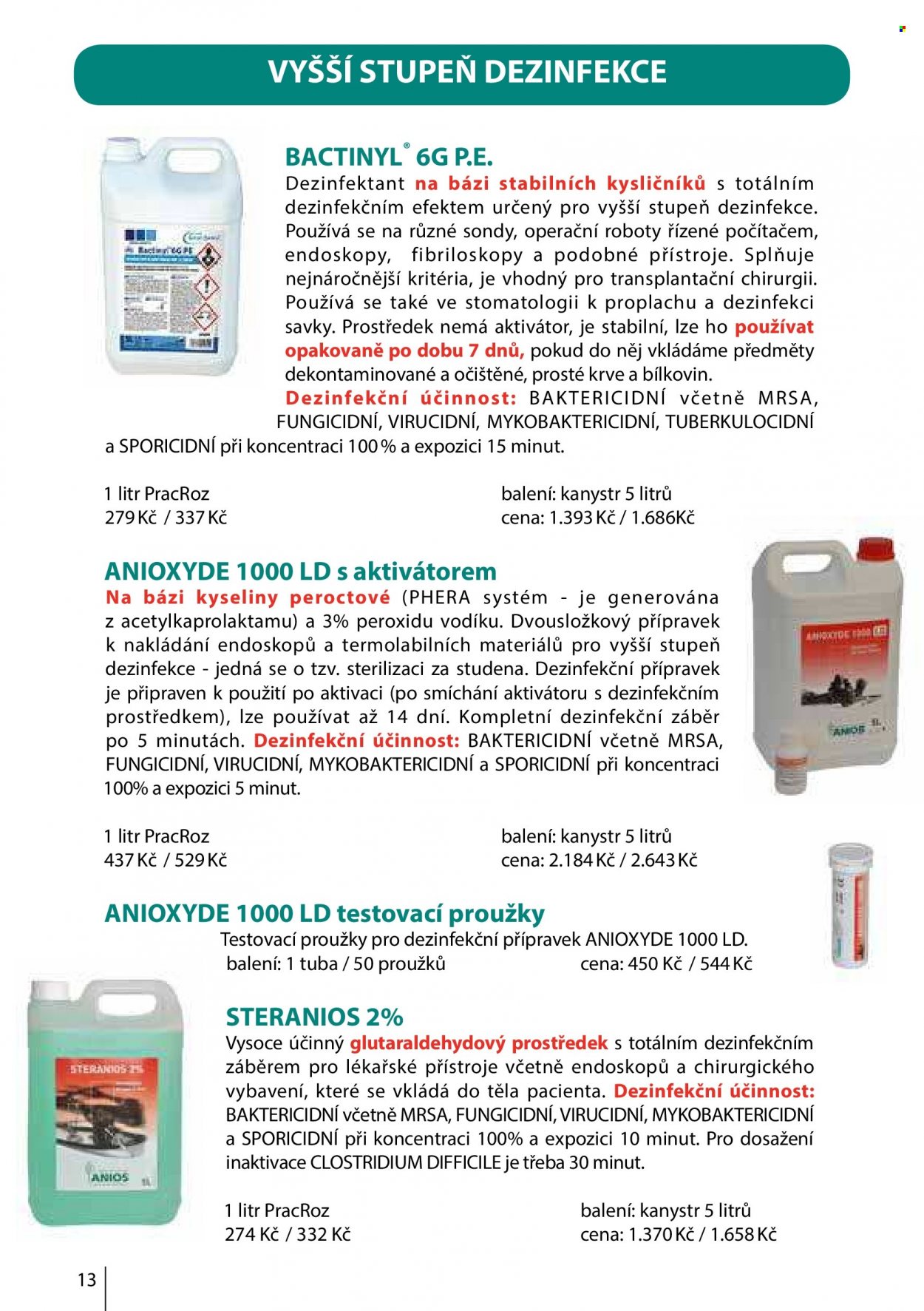 thumbnail - Leták SZO.cz - Produkty v akci - dezinfekce, dezinfekční prostředek, testovací proužky. Strana 14.