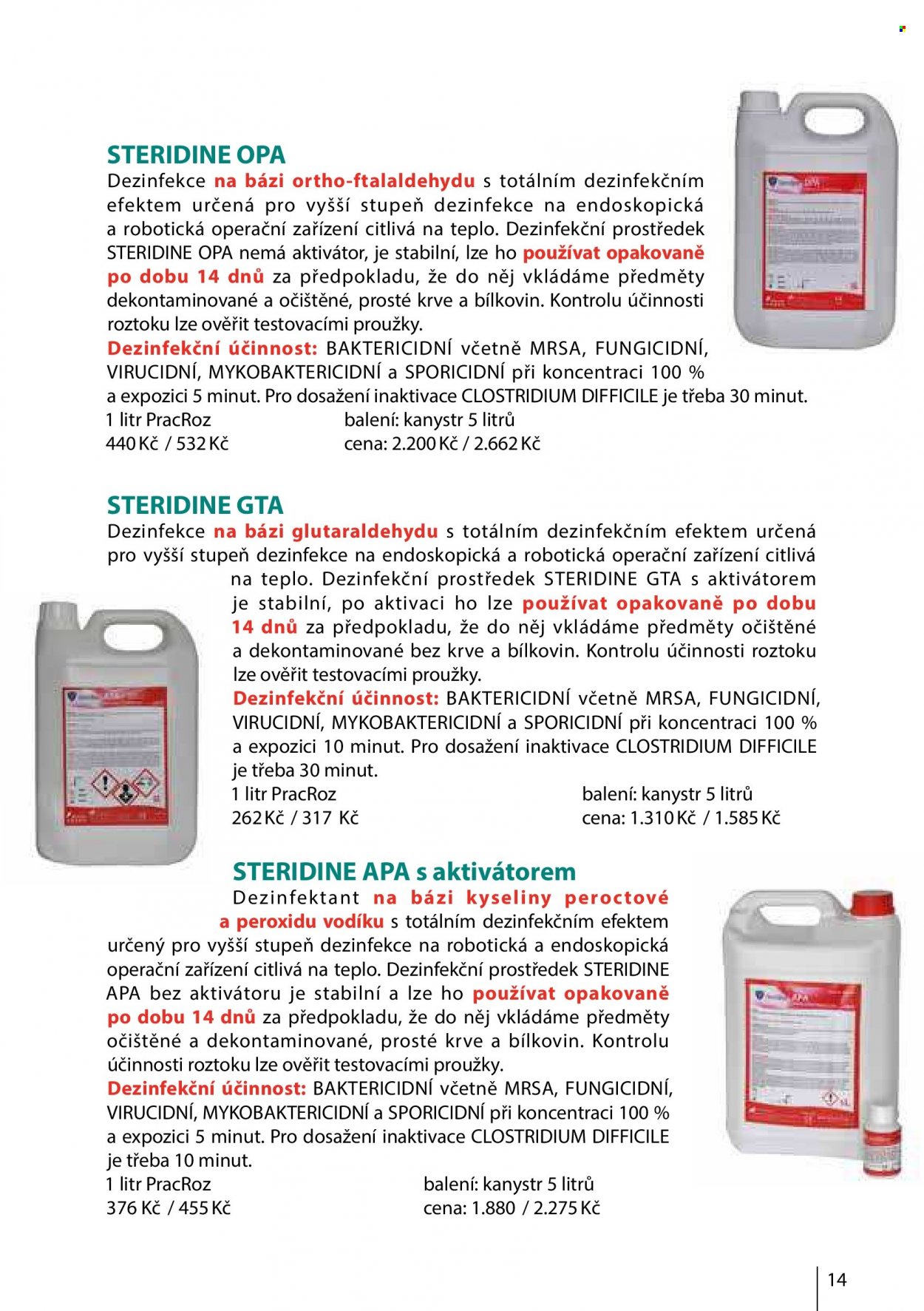 thumbnail - Leták SZO.cz - Produkty v akci - dezinfekce, dezinfekční prostředek, testovací proužky. Strana 15.