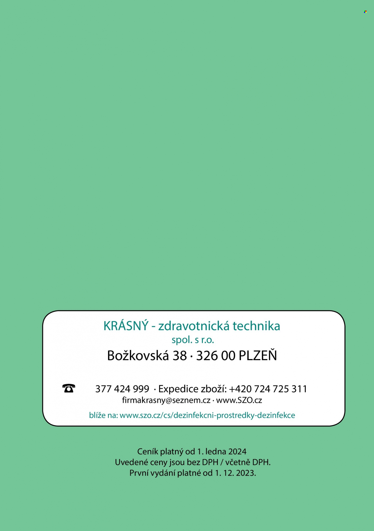 Leták SZO.cz. Strana 1