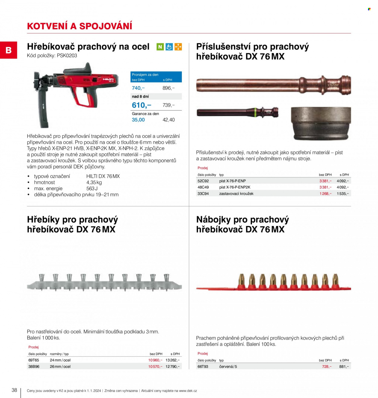 Leták DEK. Strana 1