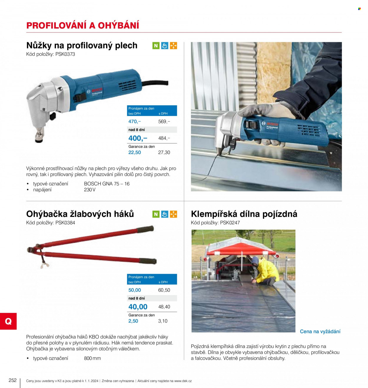 thumbnail - Leták DEK - Produkty v akci - nůžky, Bosch, nůžky na plech. Strana 254.