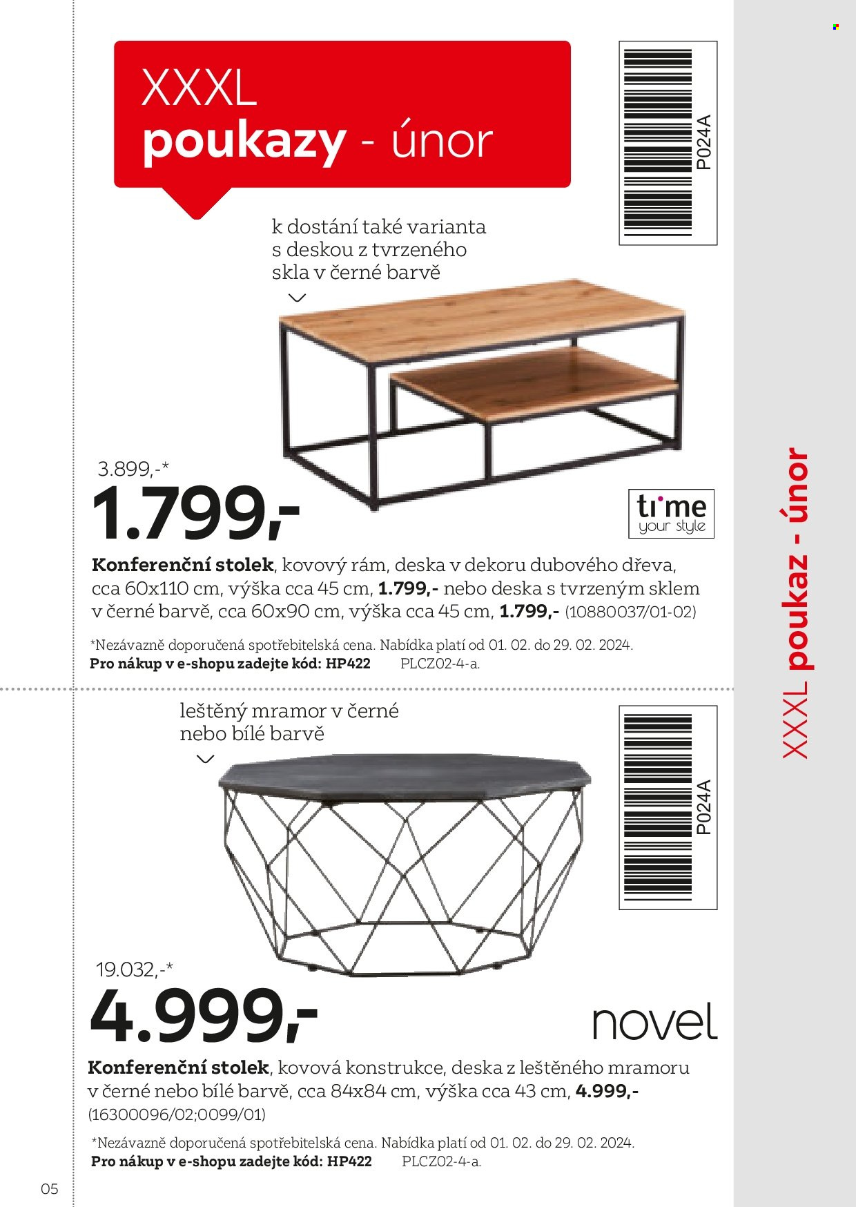 thumbnail - Leták XXXLutz - 1.2.2024 - 31.7.2024 - Produkty v akci - stolek, konferenční stolek. Strana 5.