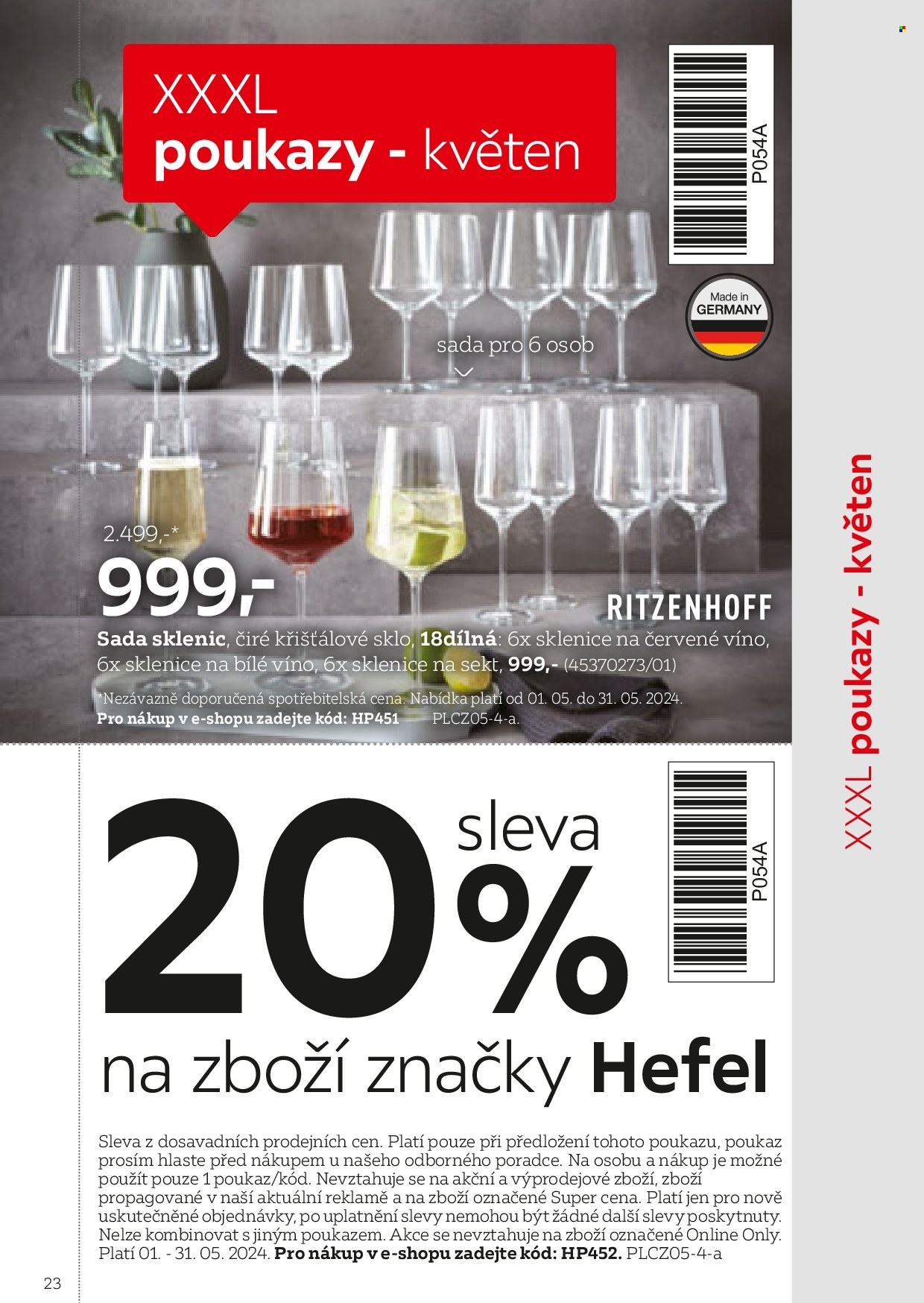 thumbnail - Leták XXXLutz - 1.2.2024 - 31.7.2024 - Produkty v akci - sklenice, sklenice na víno. Strana 23.
