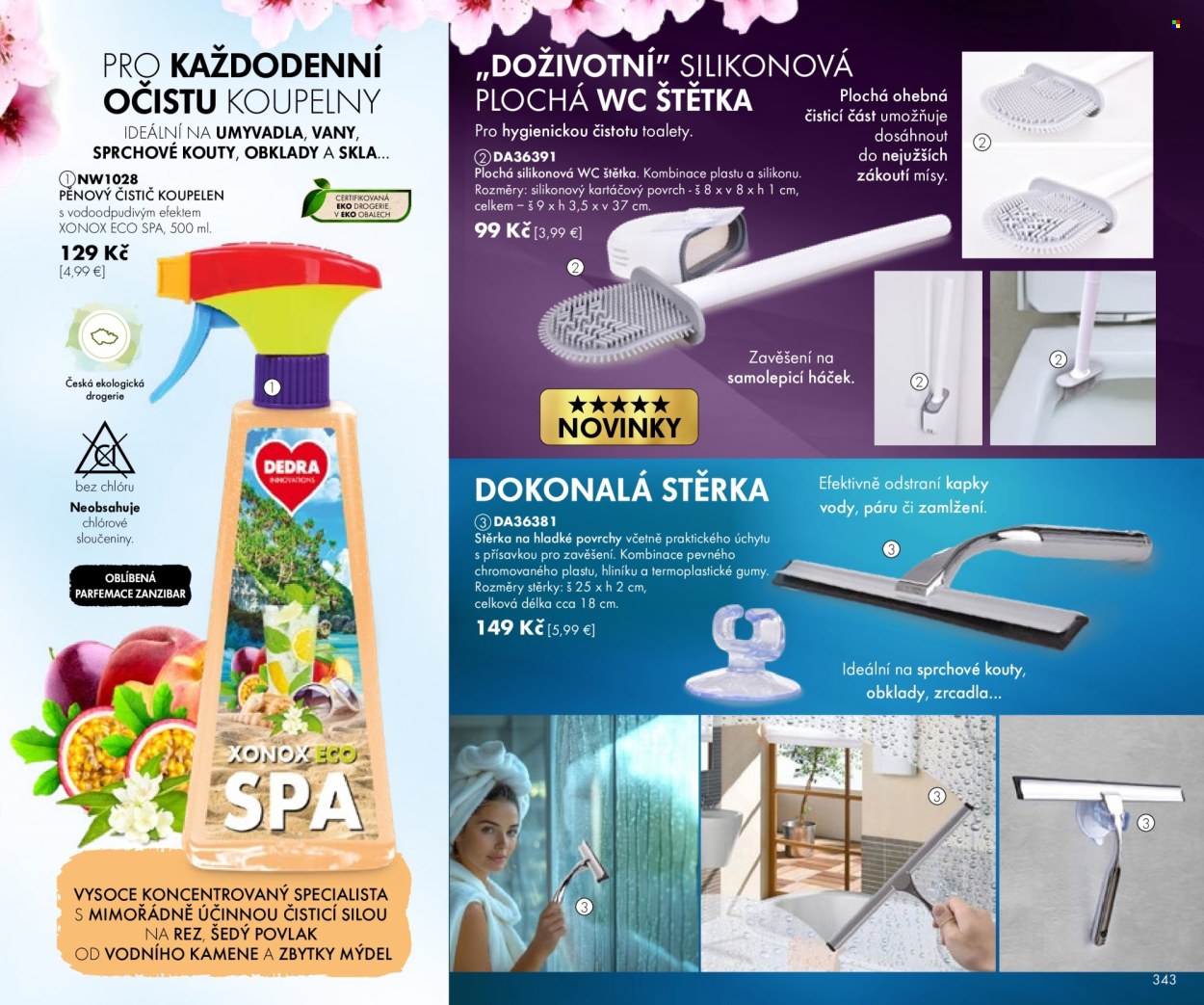 thumbnail - Leták Dedra - 23.2.2024 - 24.5.2024 - Produkty v akci - čistící prostředek, čistič koupelny, mísa, štětka na wc, háček, povlak. Strana 43.