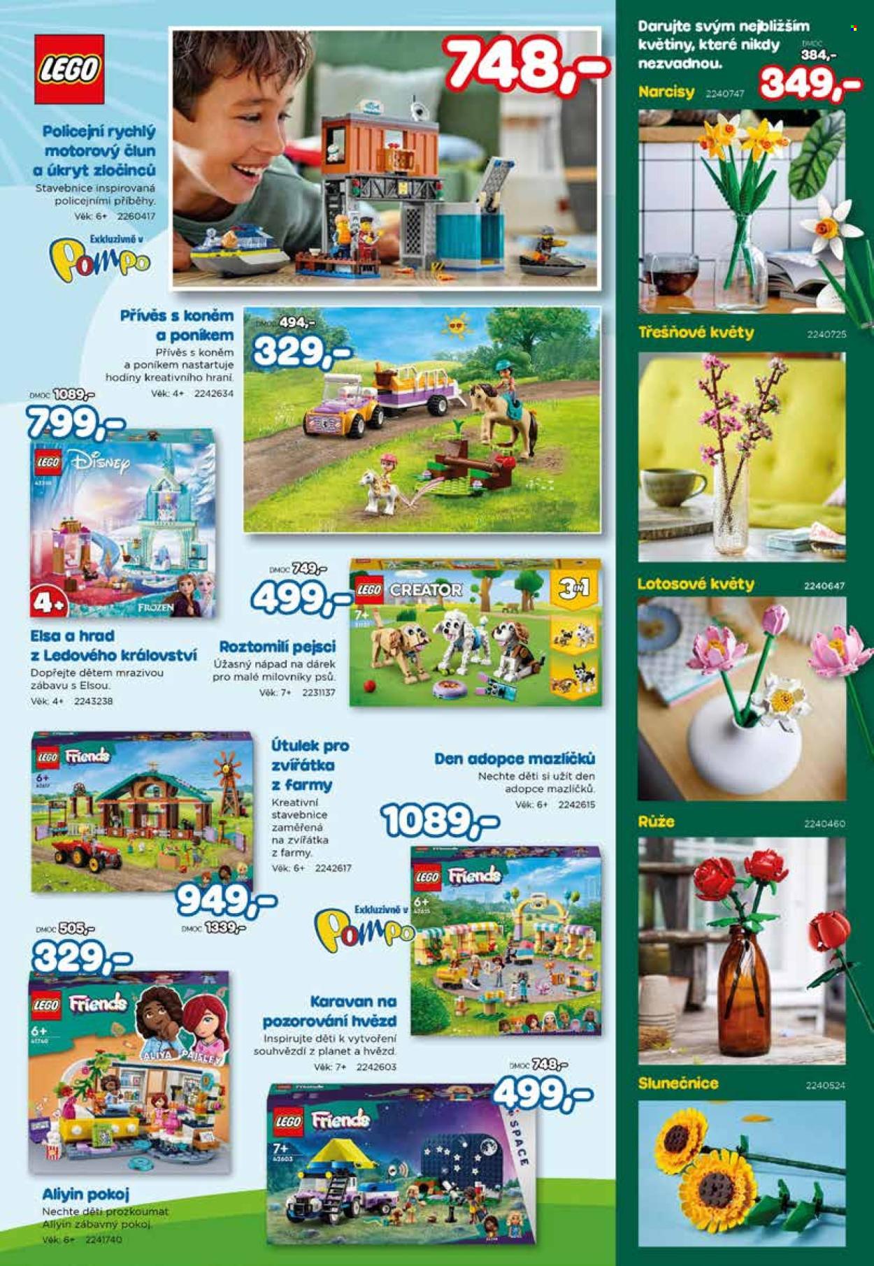 thumbnail - Leták Pompo - 14.3.2024 - 14.5.2024 - Produkty v akci - Ledové království, Disney, LEGO, LEGO Creator, LEGO Friends, přívěs, stavebnice, hračky, LEGO Disney. Strana 21.