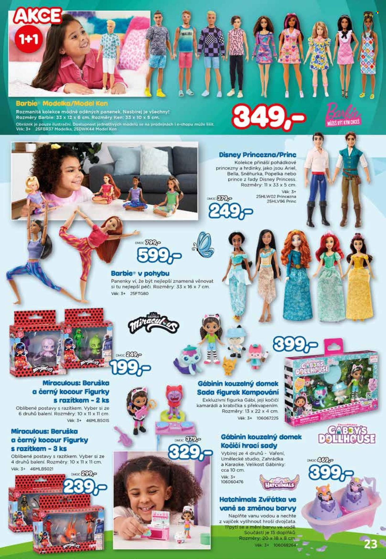 thumbnail - Leták Pompo - 14.3.2024 - 14.5.2024 - Produkty v akci - Barbie, Disney, Hatchimals, princezna, panenka, zvířátko. Strana 23.