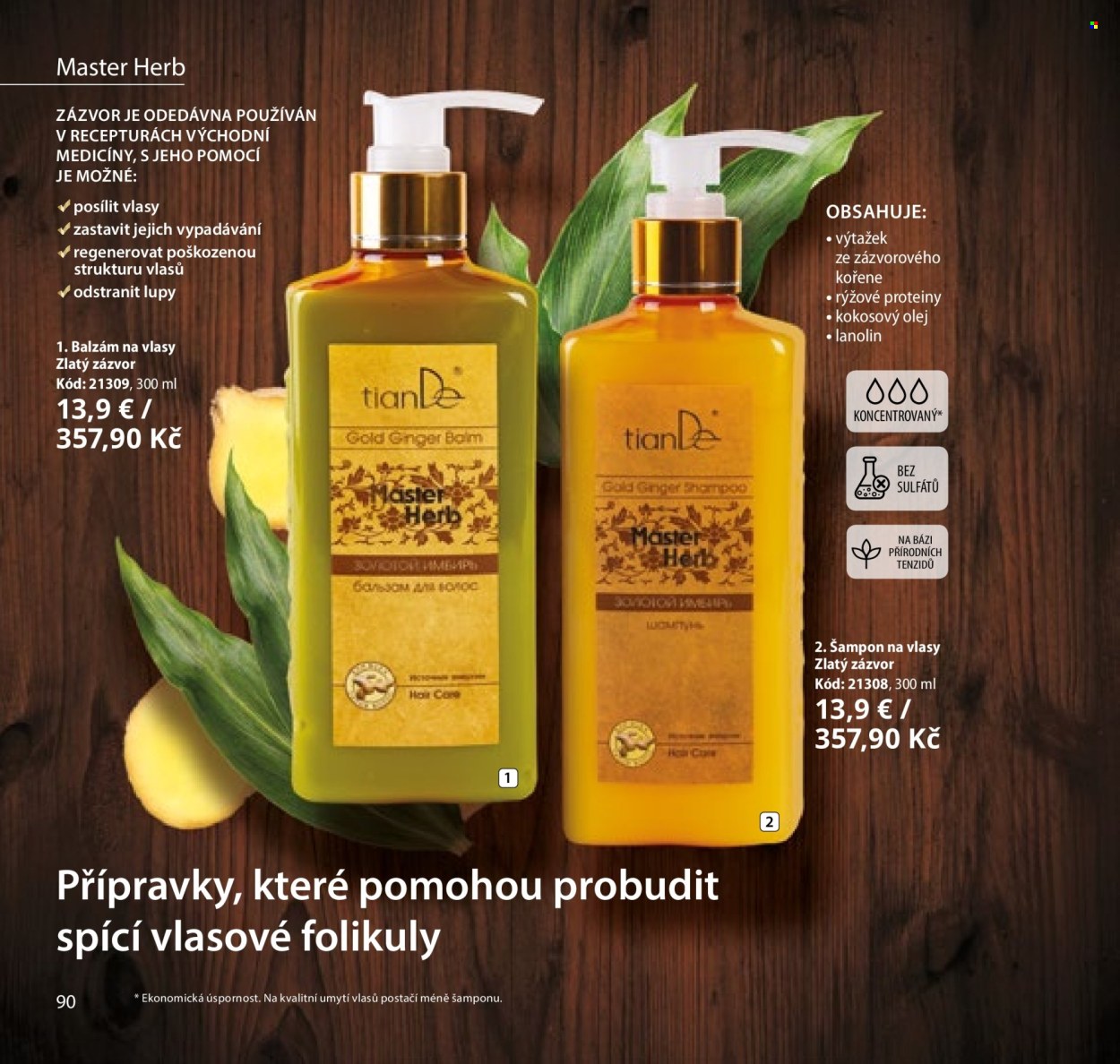 thumbnail - Leták TianDe - Produkty v akci - šampón, kokosový olej, balzám na vlasy. Strana 90.