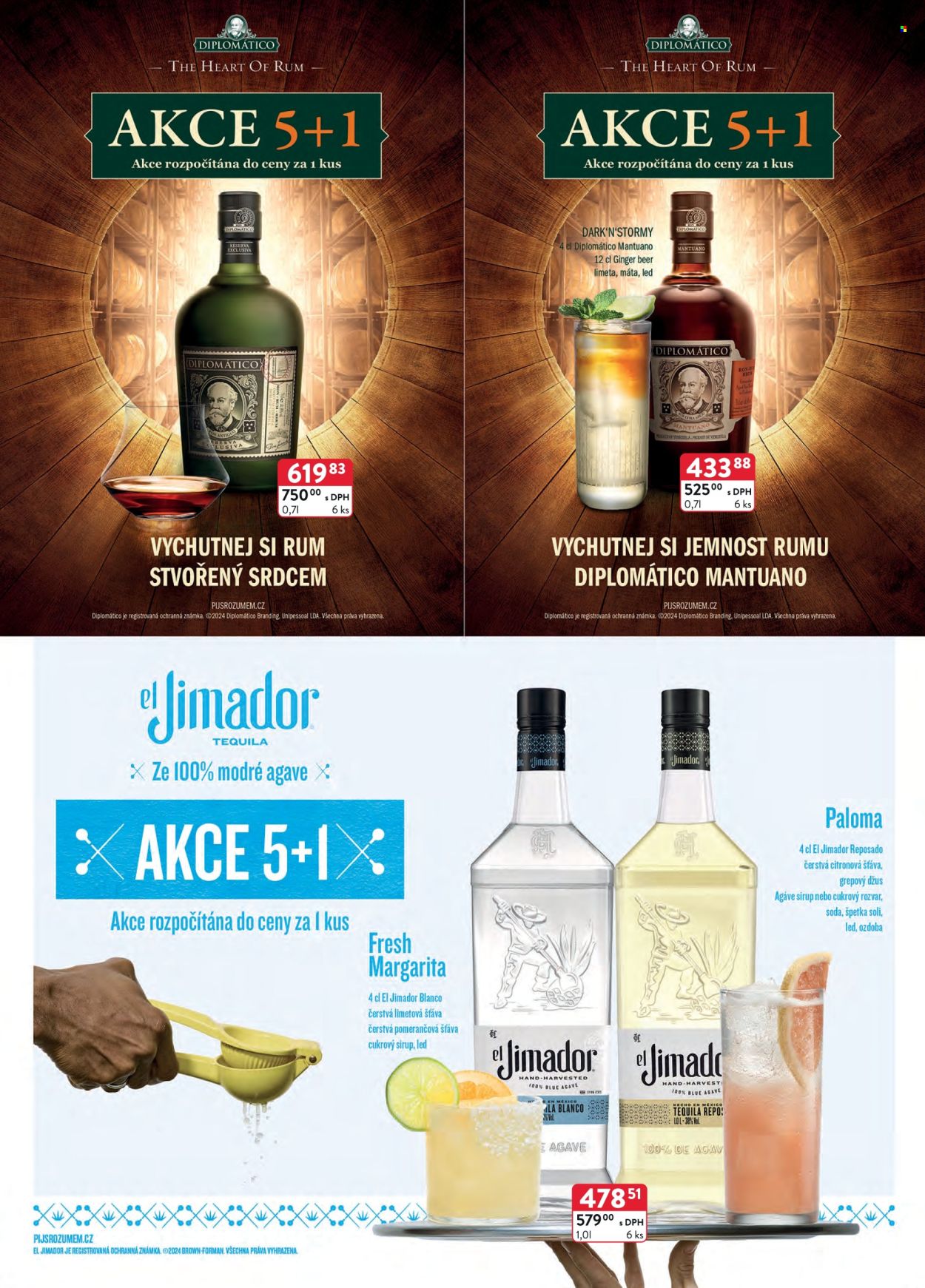 thumbnail - Leták Astur & Qanto velkoobchod - 1.4.2024 - 30.4.2024 - Produkty v akci - limetka, L.O.L. Surprise, máta, sirup, pomerančová šťáva, soda, alkohol, citronový koncentrát, ginger beer, rum, tequila, Diplomático, El Jimador. Strana 23.