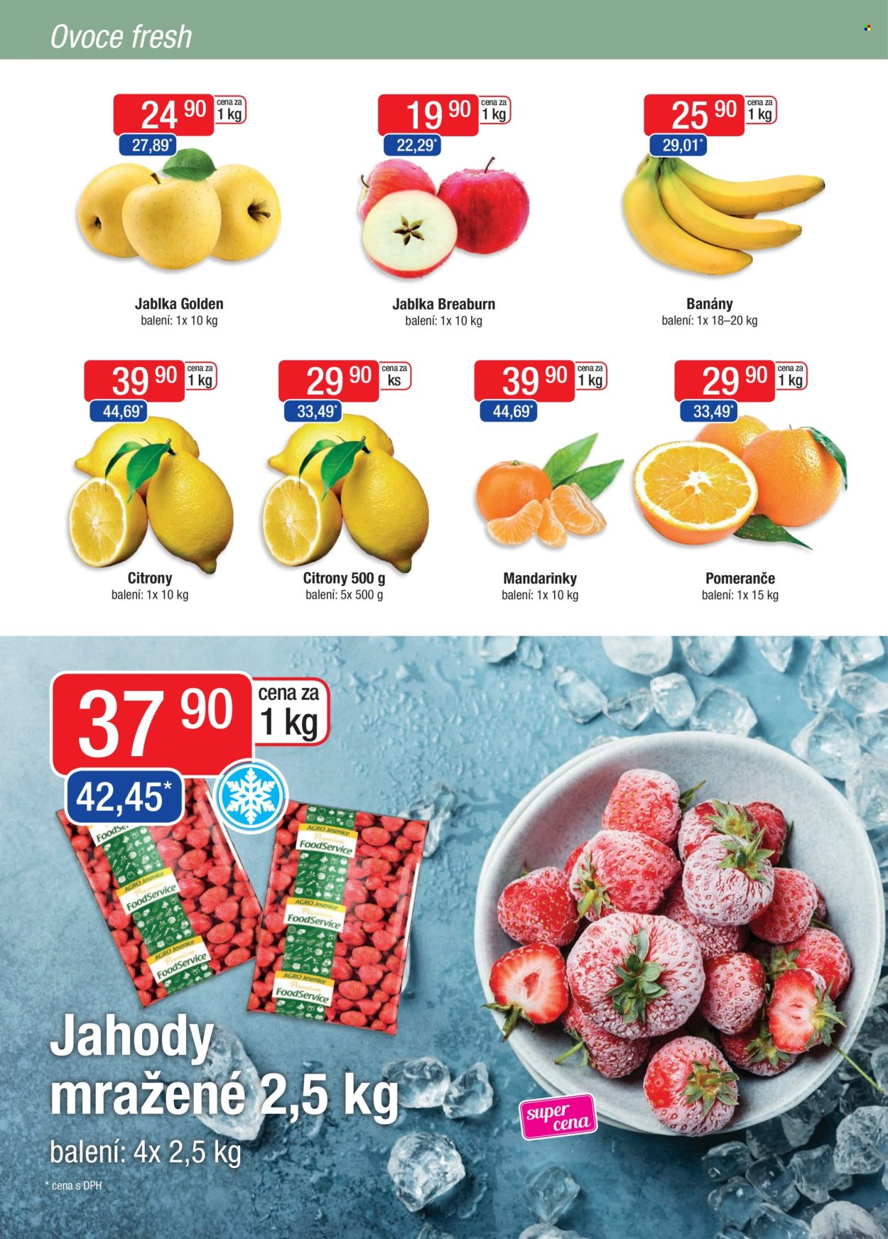 thumbnail - Leták Astur & Qanto velkoobchod - 1.4.2024 - 30.4.2024 - Produkty v akci - banány, citróny, mandarinky, jablka, jahody, pomeranče, Golden delicious, AGRO Jesenice. Strana 34.