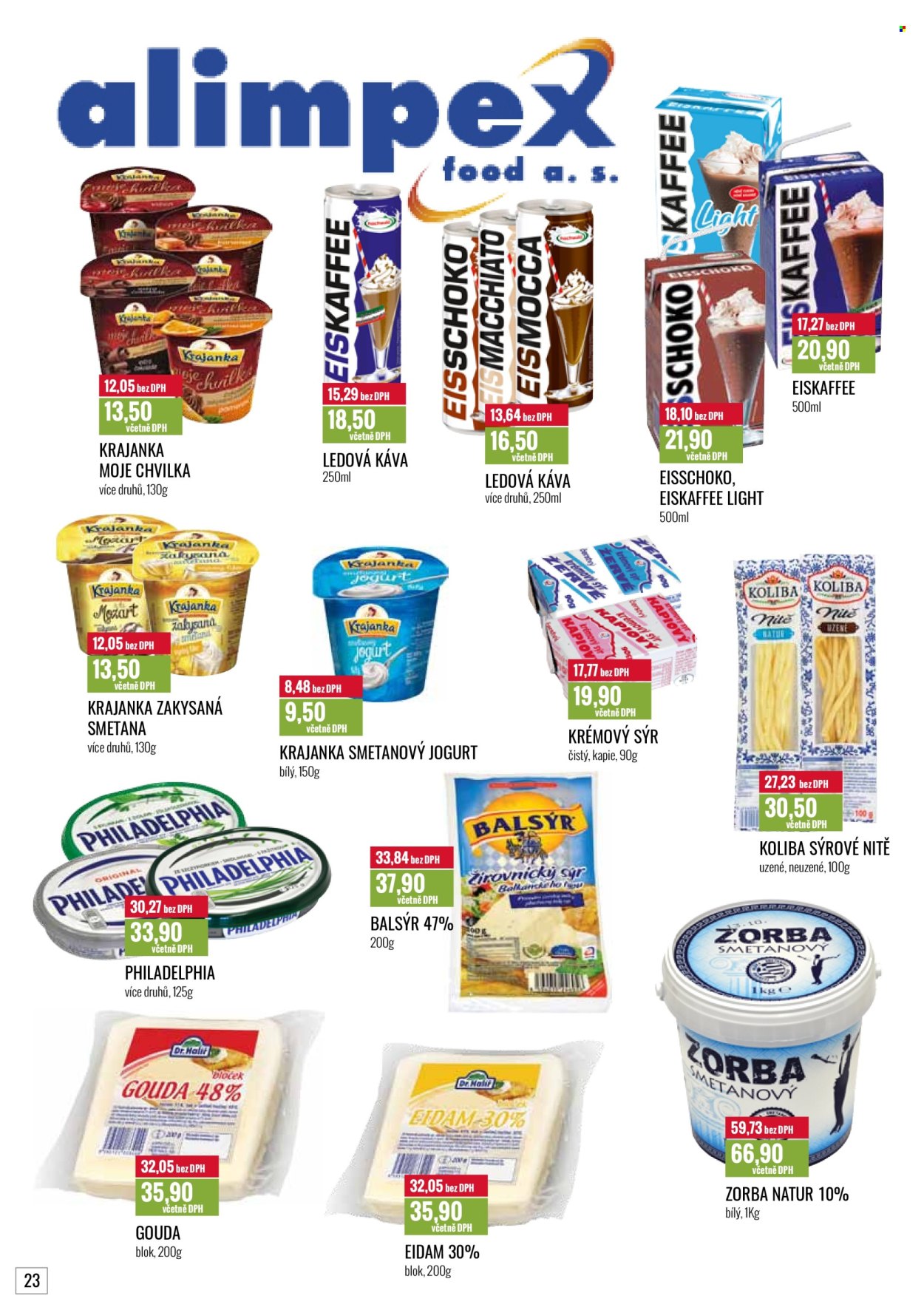 thumbnail - Leták Ratio - 1.4.2024 - 30.4.2024 - Produkty v akci - paprika, Krajanka, balkánský sýr, eidam, gouda, Koliba, sýrové nitě, uzený sýr, smetanový sýr, Philadelphia, Balsýr, pařený sýr, sýr, Zorba, jogurt, bílý jogurt, smetanový jogurt, zakysaný dezert, Eiskaffee, kávový nápoj, ledová káva, EisSchoko. Strana 24.