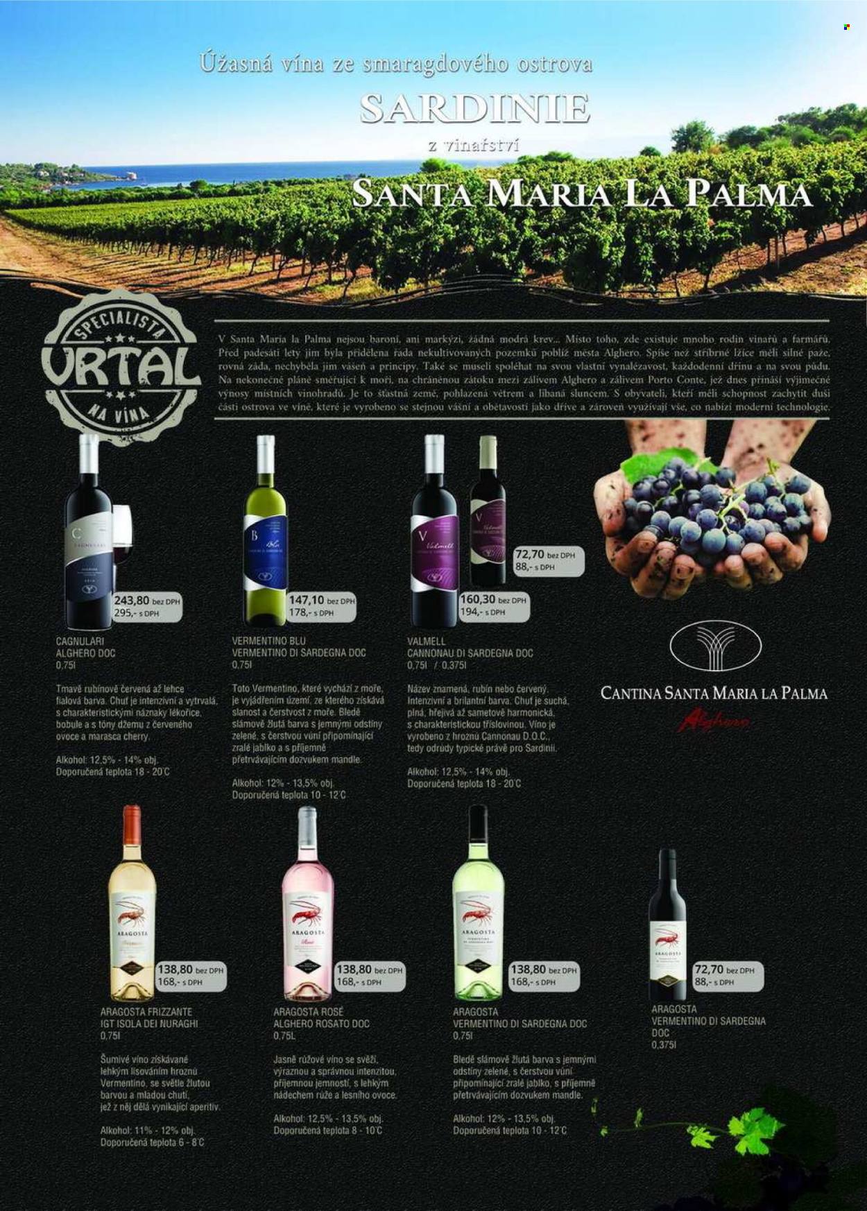thumbnail - Leták Vrtal - Produkty v akci - Santa Maria, jablka, mandle, alkohol, Frizzante, šumivé víno, perlivé víno, portské víno. Strana 7.