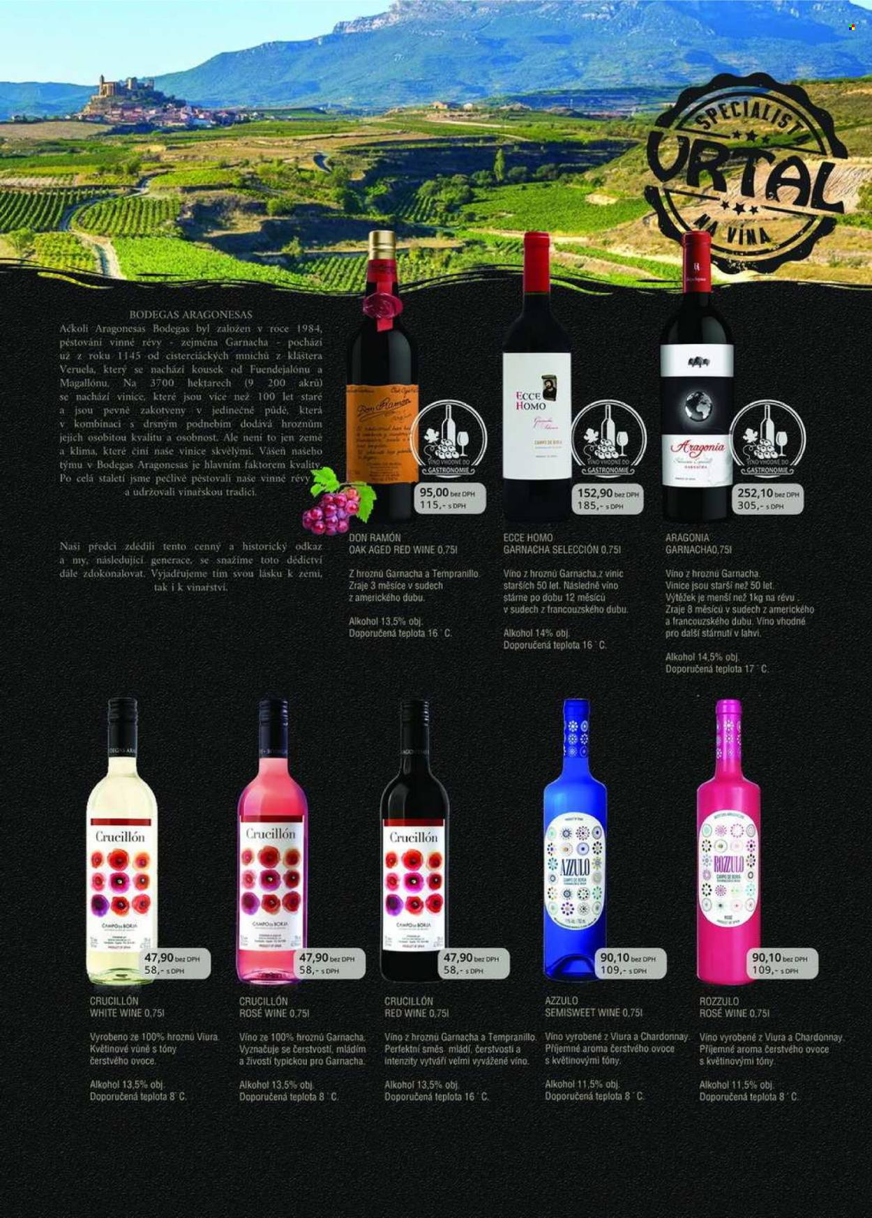 thumbnail - Leták Vrtal - Produkty v akci - alkohol, bílé víno, červené víno, Chardonnay, víno, Tempranillo. Strana 13.