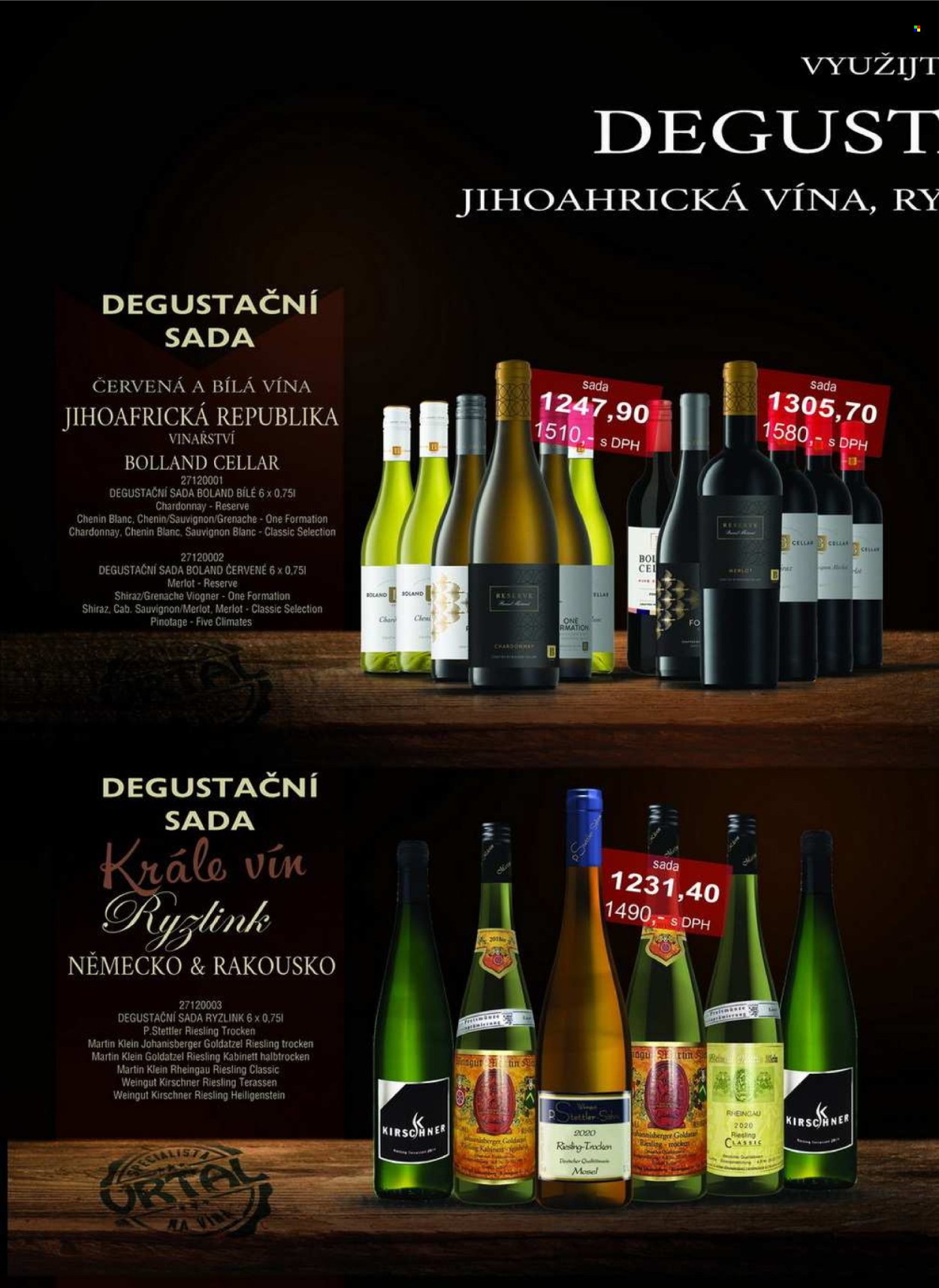 thumbnail - Leták Vrtal - Produkty v akci - alkohol, bílé víno, červené víno, Chardonnay, Merlot, víno, Sauvignon Blanc, Pinotage, Shiraz, Sauvignon. Strana 23.