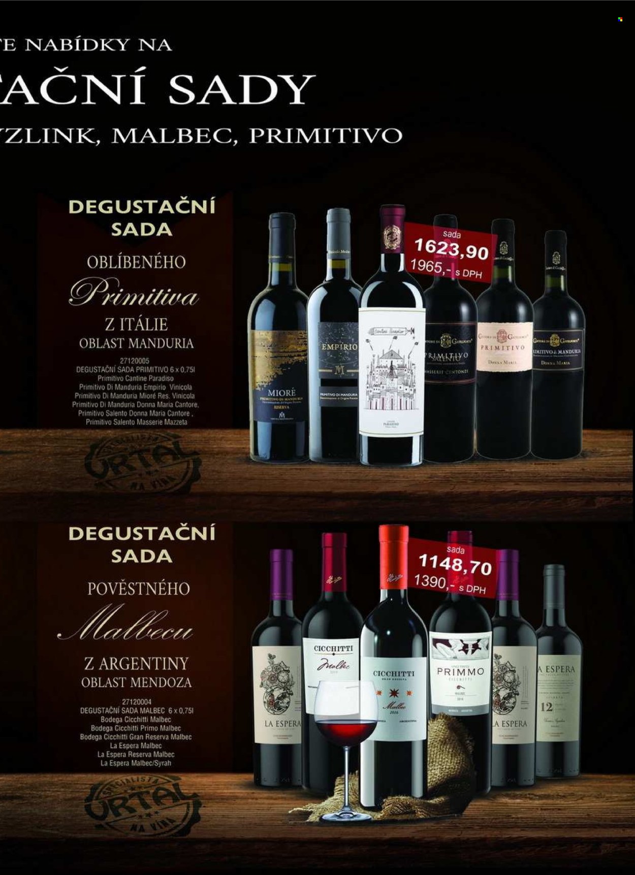thumbnail - Leták Vrtal - Produkty v akci - alkohol, červené víno, víno, Malbec, Primitivo di Manduria, Syrah, Primitivo. Strana 24.