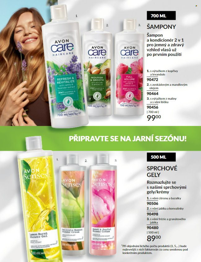 thumbnail - Leták AVON - 1.4.2024 - 30.4.2024 - Produkty v akci - šampón, sprchový gel, Avon, krém, kondicionér. Strana 2.