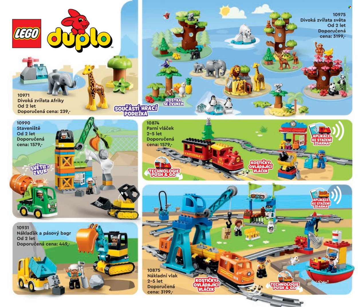 thumbnail - Leták Pompo - 1.1.2024 - 31.5.2024 - Produkty v akci - LEGO, LEGO Duplo, stavebnice, vláček, bagr, hrací podložka. Strana 10.