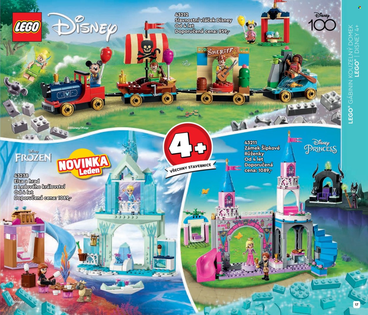 thumbnail - Leták Pompo - 1.1.2024 - 31.5.2024 - Produkty v akci - Ledové království, Disney, LEGO, stavebnice, vláček, hračky, LEGO Disney. Strana 17.