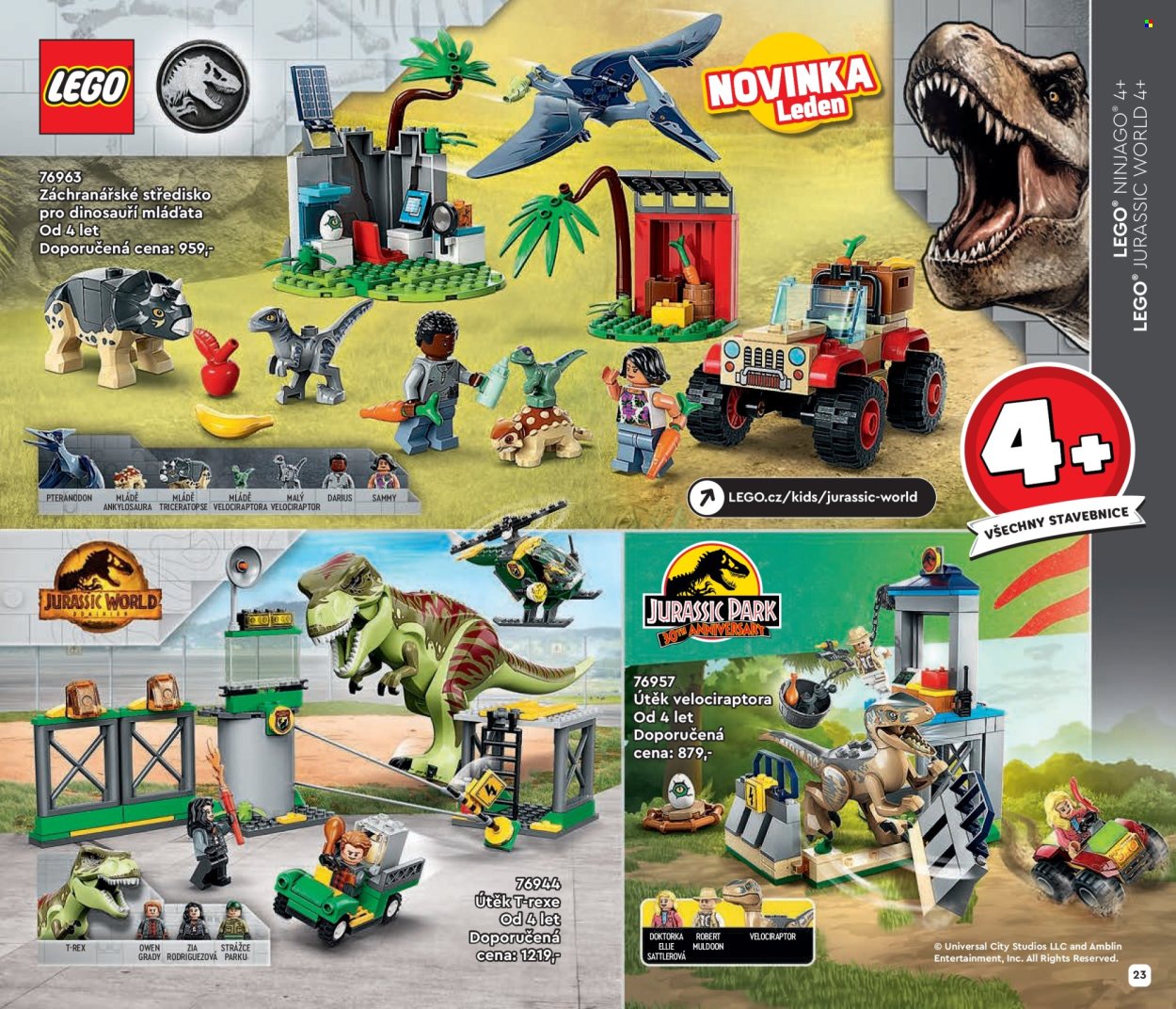 thumbnail - Leták Pompo - 1.1.2024 - 31.5.2024 - Produkty v akci - Jurassic World, LEGO, LEGO Ninjago, Ninjago, stavebnice, hračky, T-Rex. Strana 23.