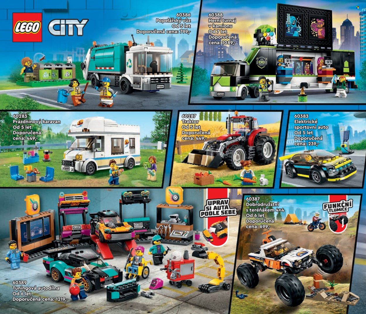 thumbnail - Leták Pompo - 1.1.2024 - 31.5.2024 - Produkty v akci - popelářský vůz, LEGO, LEGO City, stavebnice, autíčko, traktor, hračky. Strana 58.