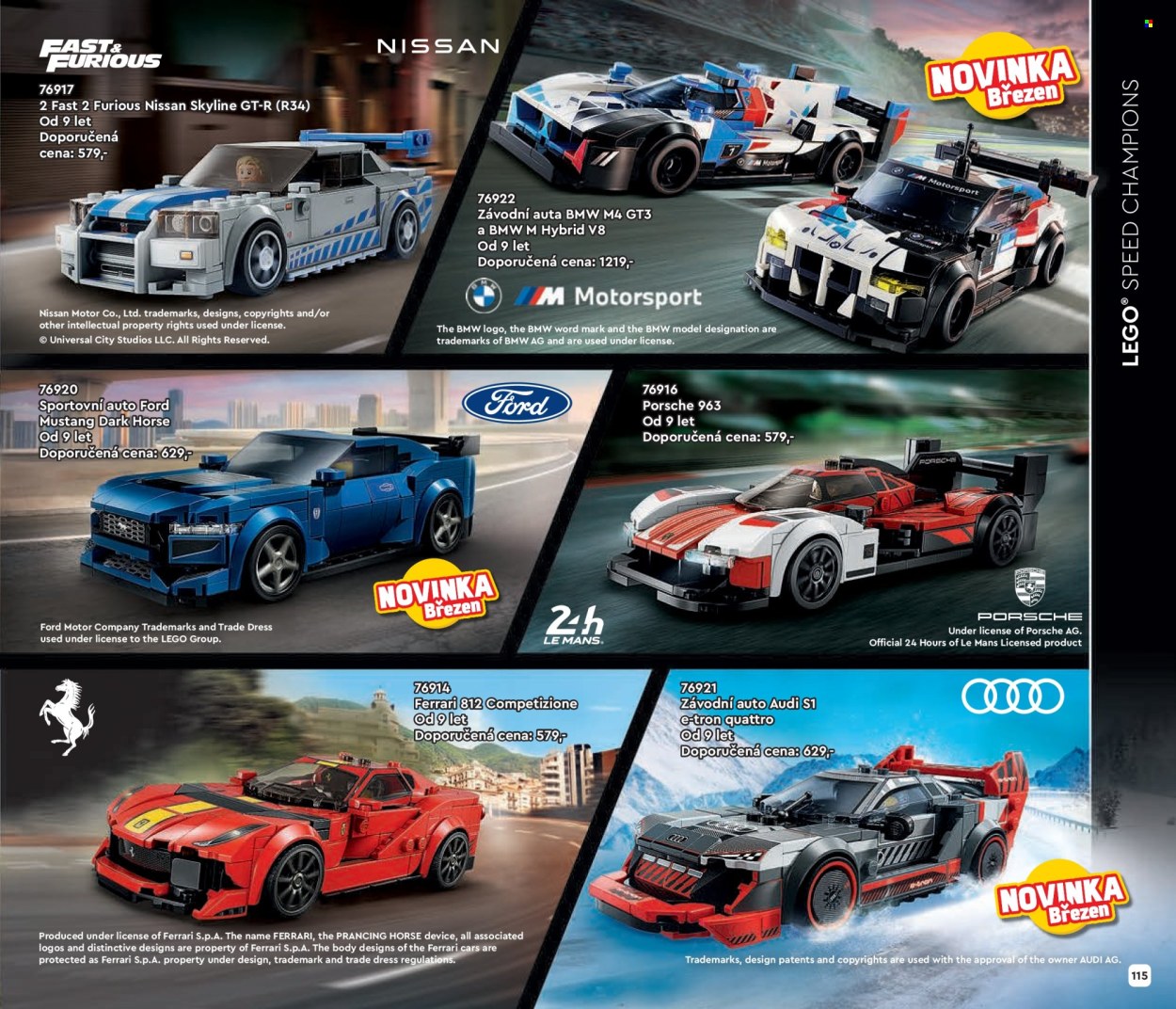 thumbnail - Leták Pompo - 1.1.2024 - 31.5.2024 - Produkty v akci - Cars, LEGO, stavebnice, autíčko, hračky, LEGO Speed Champions, Mustang. Strana 115.